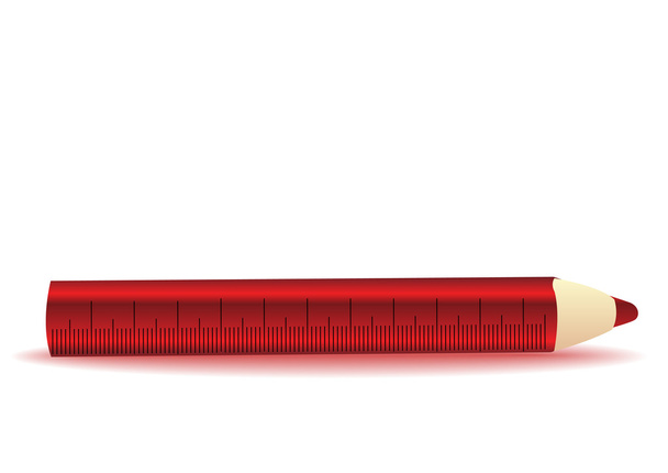Векторная иллюстрация красного деревянного карандаша с линией
 - Вектор,изображение