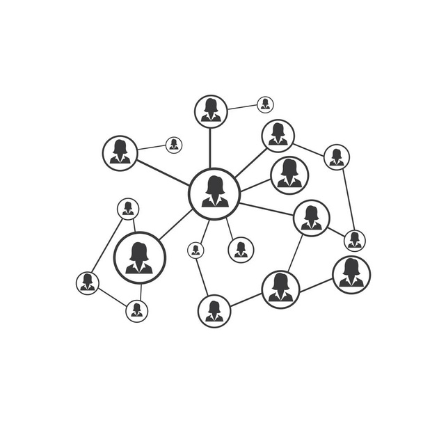 People Network ve sosyal simge tasarım şablonu, Ağ iş simgesi vektör şablonu çizim deseni deseni - Vektör, Görsel