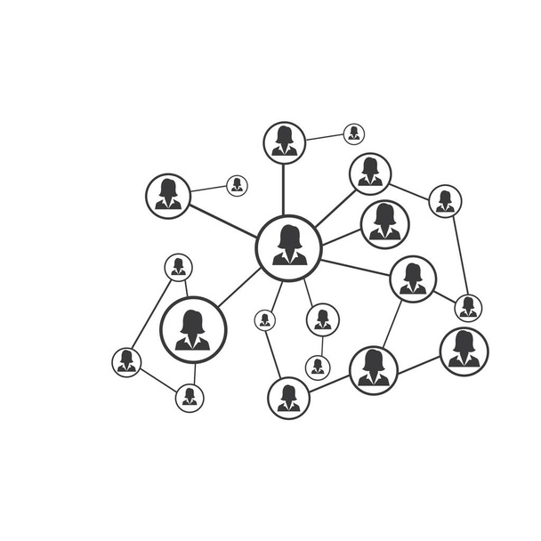 Люди Сети и социальные иконки дизайн шаблон, Сетевой бизнес иконки векторный шаблон иллюстрации desig - Вектор,изображение