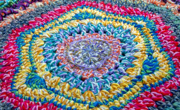 Cobertores de lã coloridos formando um fundo - Foto, Imagem