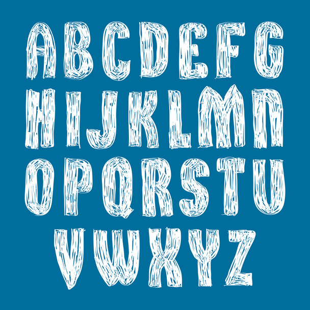 Mão escrita fonte vector fresco, elegante alfabeto desenhado letras s
 - Vetor, Imagem