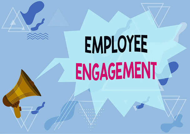 Conceptual caption Employee Engagement. Business approach relationship between an organization and its employees Megaphone Drawing With Conversation Bubble Showing New Announcement. - Photo, Image