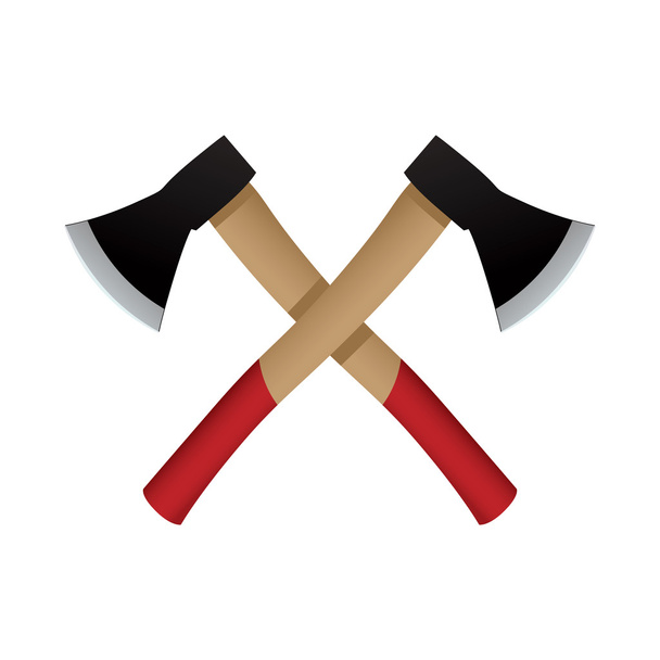Two axes emblem, vector icon. - Vektor, obrázek