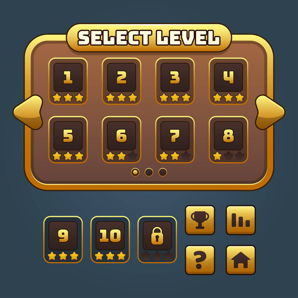 set of funny game ui wooden jelly magic power up icon for gui