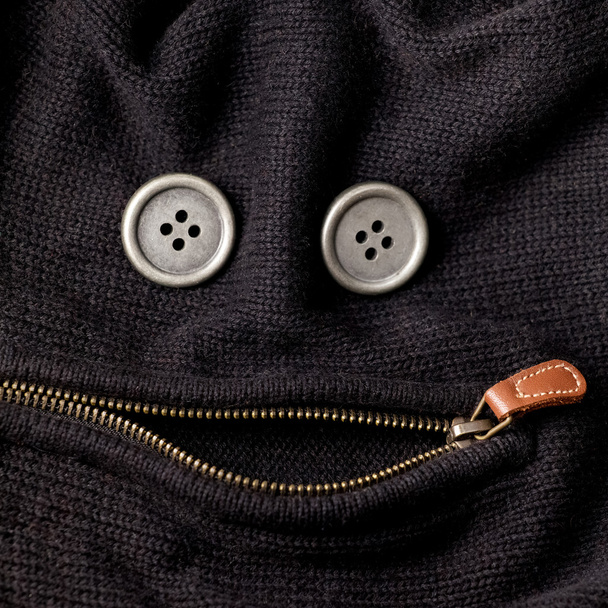 funny face of a sweater with zipper - Zdjęcie, obraz
