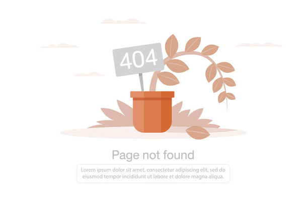 Internet network warning 404 Error Page or File not found for web page. Strona błędu internetowego lub problem nie znaleziono w sieci. 404 błędy występujące podczas sadzenia nie powiodły się - Wektor, obraz
