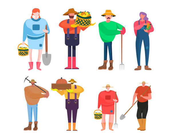 Bundle of many career character 2 sets, 8 poses of various professions, lifestyles, - Vector, Image