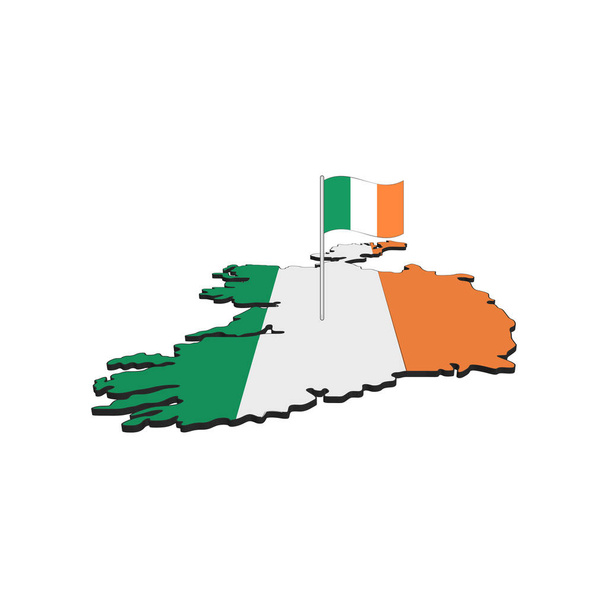 República Irlanda mapa 3d vector gráficos - Vector, Imagen