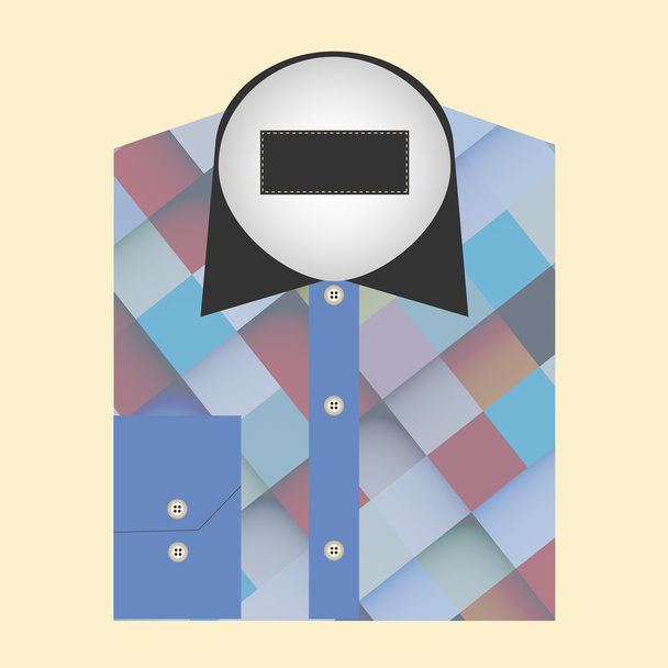 farbig gefaltetes Hemd mit Badge-Design-Konzept - Vektor, Bild