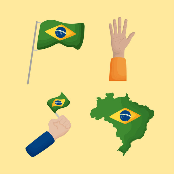 4 Brezilya bağımsızlık günü simgesi - Vektör, Görsel