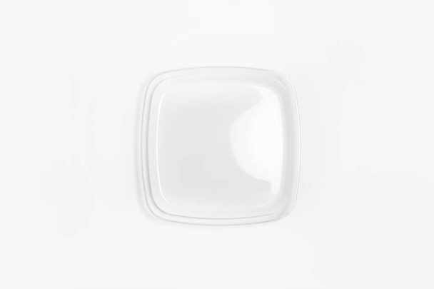 Téglalap alakú plexi tálca, fehér alapon elkülönítve. Nagyfelbontású fénykép. Felülnézet. Készítmény. - Fotó, kép