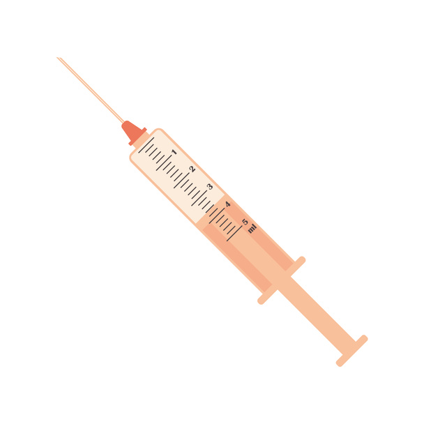 Medizinische sterile Spritze zur Injektion und Impfung in rosa Farben isoliert auf weißem Hintergrund.  - Foto, Bild