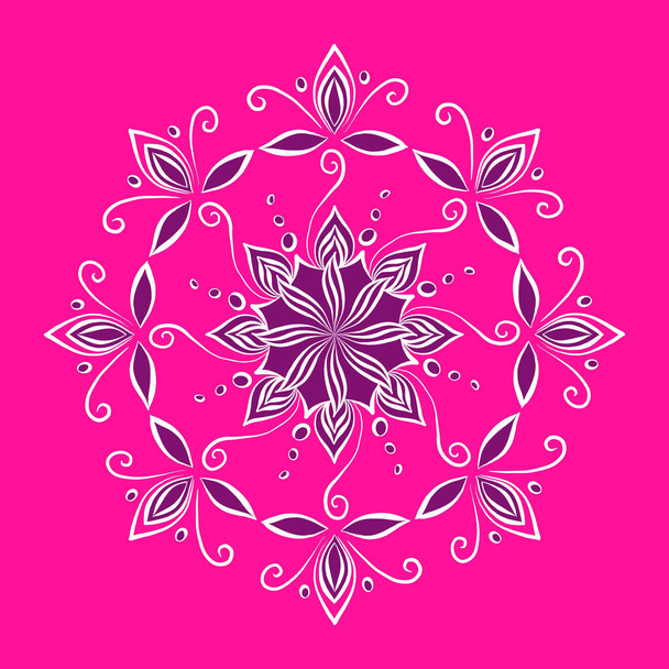 Květinová mandala na růžovém pozadí - Fotografie, Obrázek