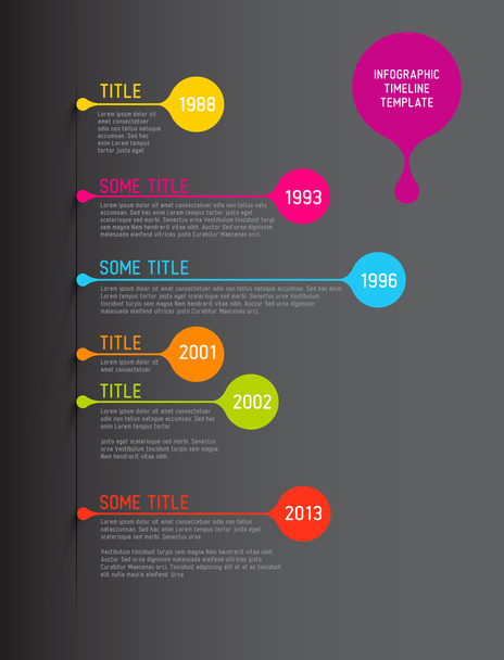 Modèle de rapport de chronologie infographique coloré avec bulles
 - Vecteur, image