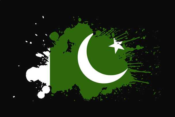 Grunge Efekt Tasarımı Pakistan Bayrağı. Tişört grafikleri, baskısı, posteri ve arkaplanı kullanılacak. - Vektör, Görsel