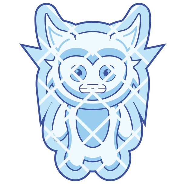 Cartoon illustration of cold and frozen yeti monster character - Vetor, Imagem