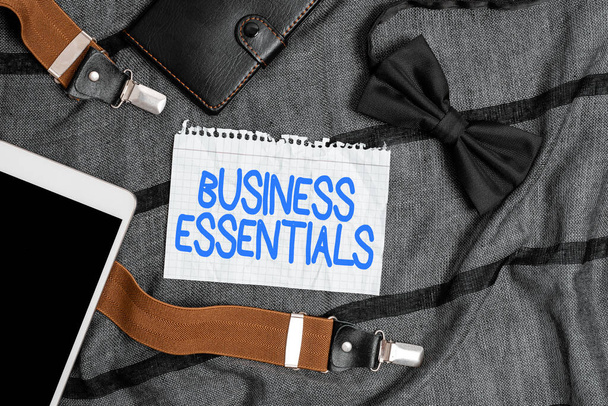 Koncepční zobrazení Business Essentials. Slovo Napsáno o důležitých klíčových nápadů pro zlepšení podnikatelských dovedností Smartphone Voice And Video Calls, Zobrazování kapesní obsah - Fotografie, Obrázek