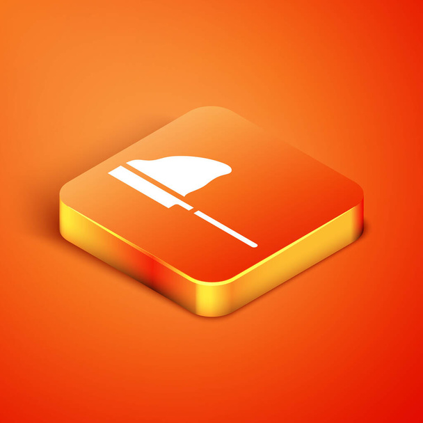 Filet de pêche isométrique avec icône de poisson isolé sur fond orange. Vecteur - Vecteur, image
