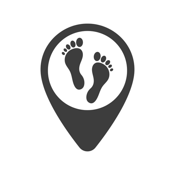 Icona del piede, vettore di posizione. Progettazione e sviluppo di siti web, sviluppo di applicazioni. Illustrazione - Foto, immagini