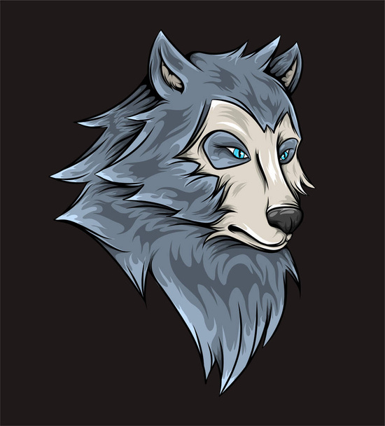 Ruka kreslená strašidelným vlkem s vážným výrazem ilustrace - Vektor, obrázek