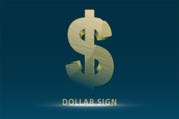 Signo abstracto del dólar. Ilustración futurista del signo de negocio. Concepto gráfico para su diseño - Vector, Imagen