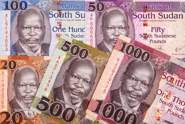 Etelä-Sudanin raha liiketoimintatausta ja uudet setelisarjat - Valokuva, kuva