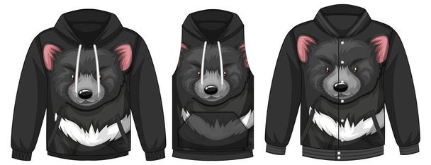 Set di diverse giacche con illustrazione modello orso nero - Vettoriali, immagini