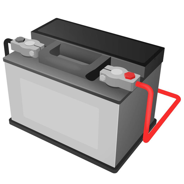 Vector car battery with connected terminals - Vector, Image