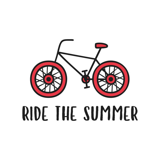 Vector logo of red bicycle - Vector, Imagen