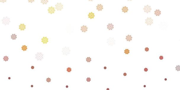 Light yellow vector texture with bright snowflakes. Colorful abstract illustration with snowflakes. Xmas design for business. - Vector, afbeelding