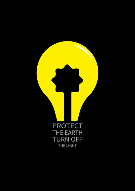 выключите свет сохранить землю плакат флаер социальных медиа дизайн шаблона - Вектор,изображение