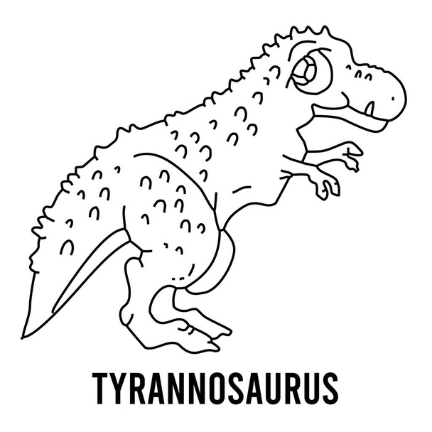 Dinosaur Coloring page for preschool children. Learn numbers for kindergartens and schools. Educational game. - Διάνυσμα, εικόνα