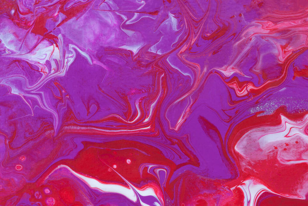 Růžová bílá fialová akrylové abstraktní pozadí tvůrčího trendu. Fluidart textura. Dynamické linie, vlna vášně, svobody. Forma prezentace webových stránek, brožur, letáků, vizitek - Fotografie, Obrázek