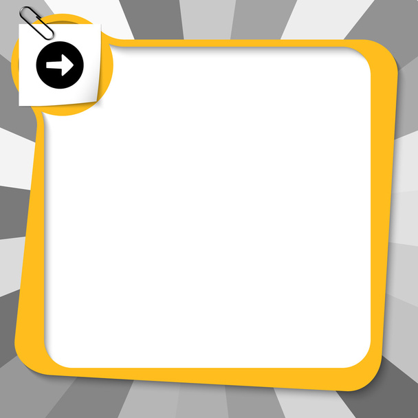 yellow text box with paper clip and arrow - Vektori, kuva