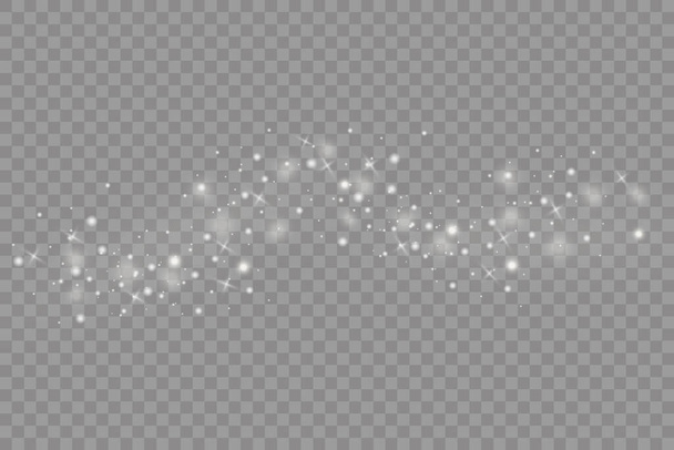 Blanc étincelle de lumière, particules de poussière magique étincelantes - Vecteur, image