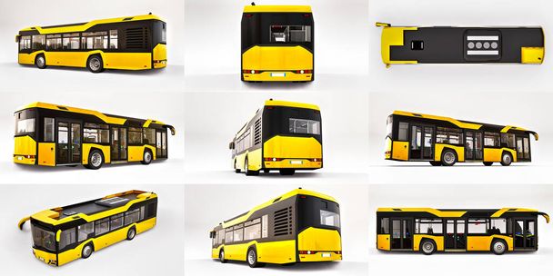 Mediun urban bus on a white isolated background. - Photo, Image