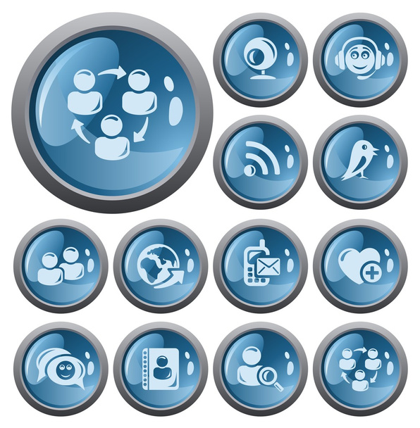 Social network buttons - Vector, Image