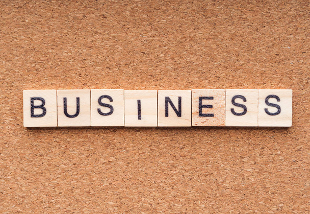BUSINESS word written on wood block. BUSINESS text on wooden table. Business Concept - Foto, Imagem