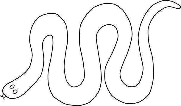 векторная иллюстрация простой контуры змеи - Вектор,изображение