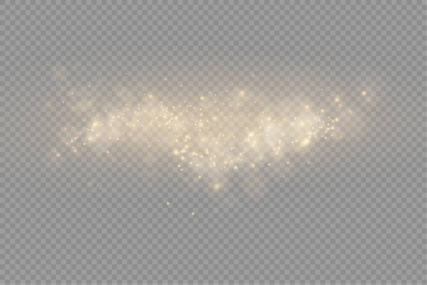Light glowing bokeh light, yellow sparks dust. - Vector, Image