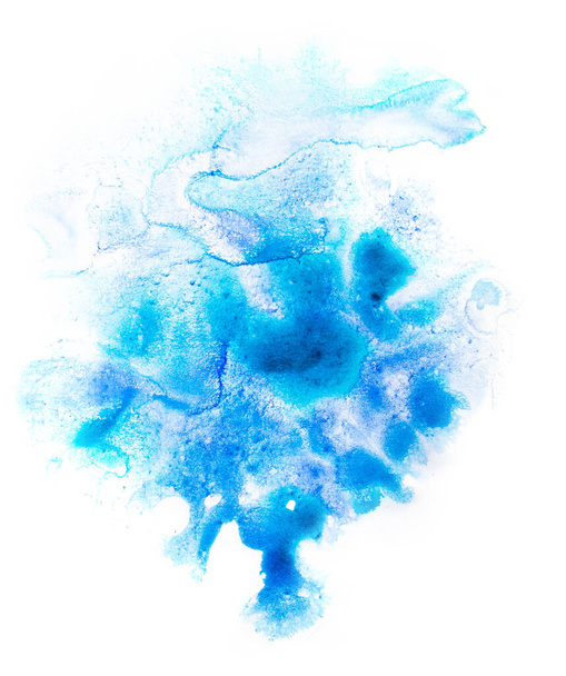 blue color Abstract colorful watercolor on paper close-up background texture - Foto, Imagem
