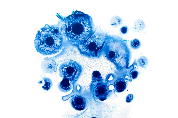 Streszczenie kolorowy niebieski tusz olejny na papierze zbliżenie tekstury tła - Zdjęcie, obraz