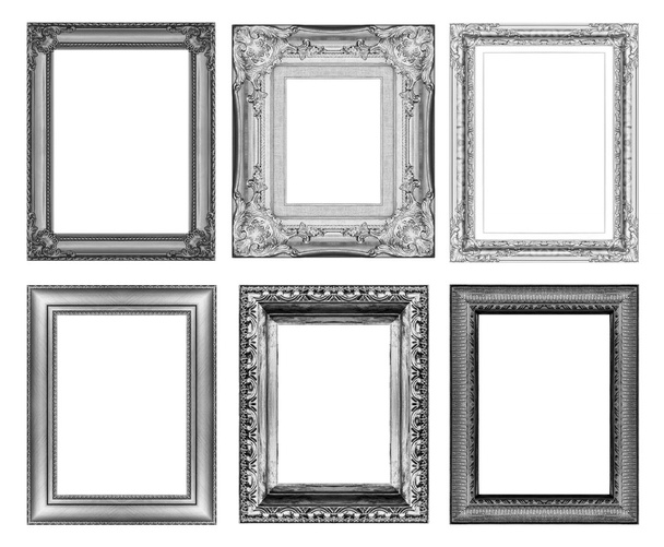 一連の空白スペースとヴィンテージの灰色の枠 - 写真・画像