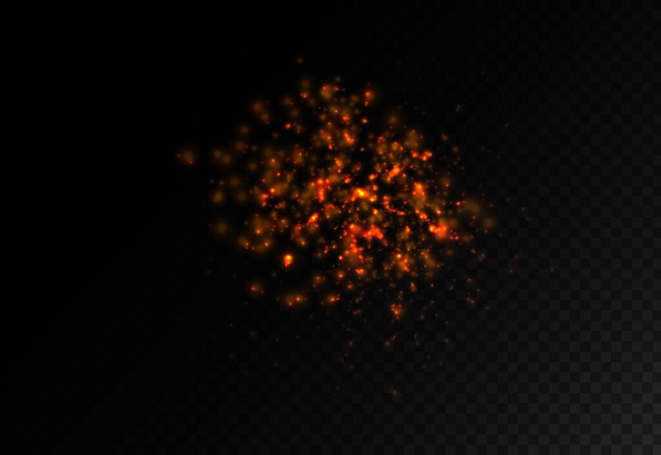 Dust sparks, red stars special light effect. - Vector, Image