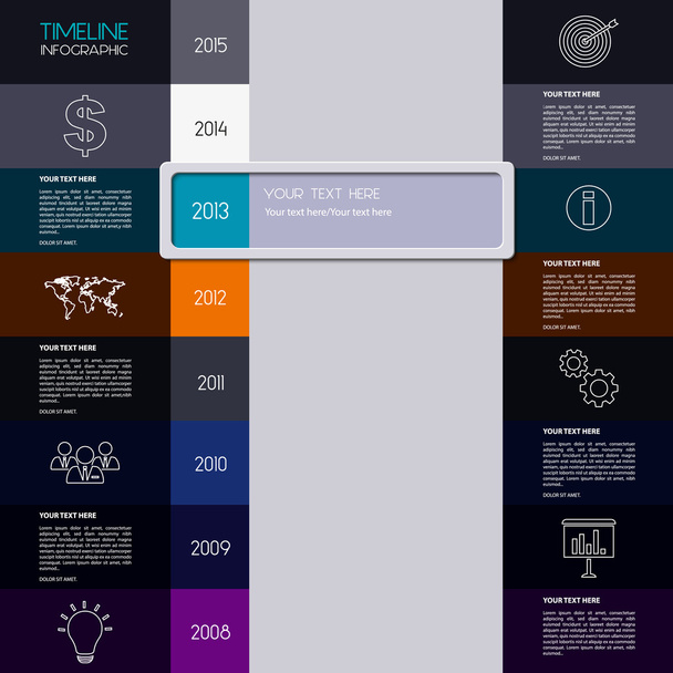 Vector timeline infographic. Modern simple design. - Vektör, Görsel