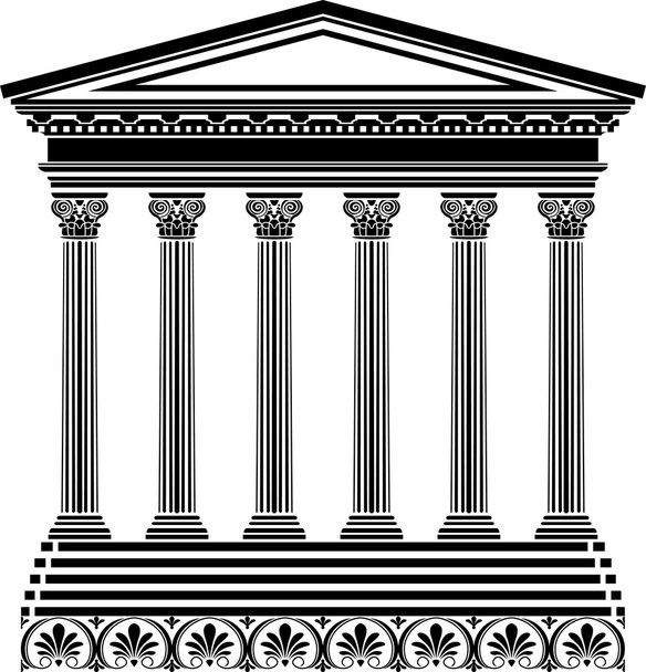 Greek temple stencil - Вектор, зображення