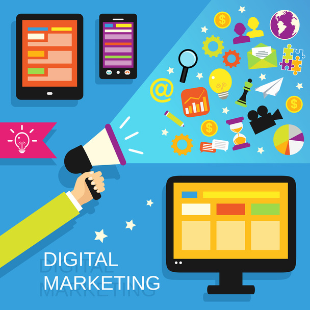 Digitale marketingset - Vector, afbeelding
