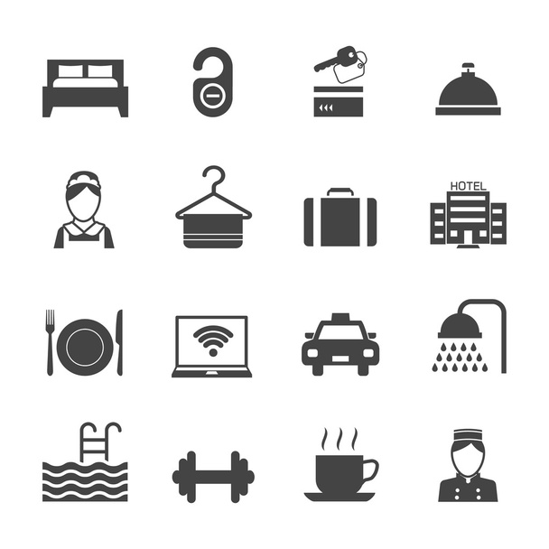 Hotel Icons Black - Vector, Image