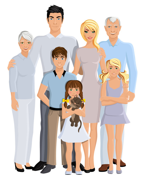 Family generation portrait - Vector, Image