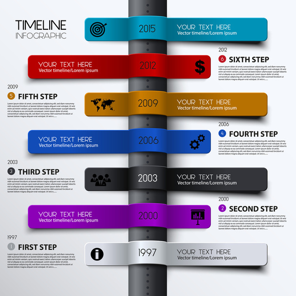 Vector timeline infographic. Modern simple design. - Vecteur, image